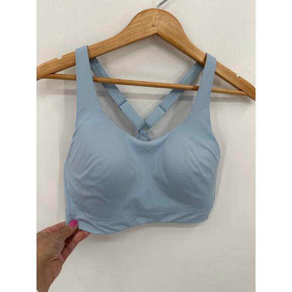 Athleta High Impact Racer Back Style Sports Bra Light Blue Size 34DD - Picture 1 of 3